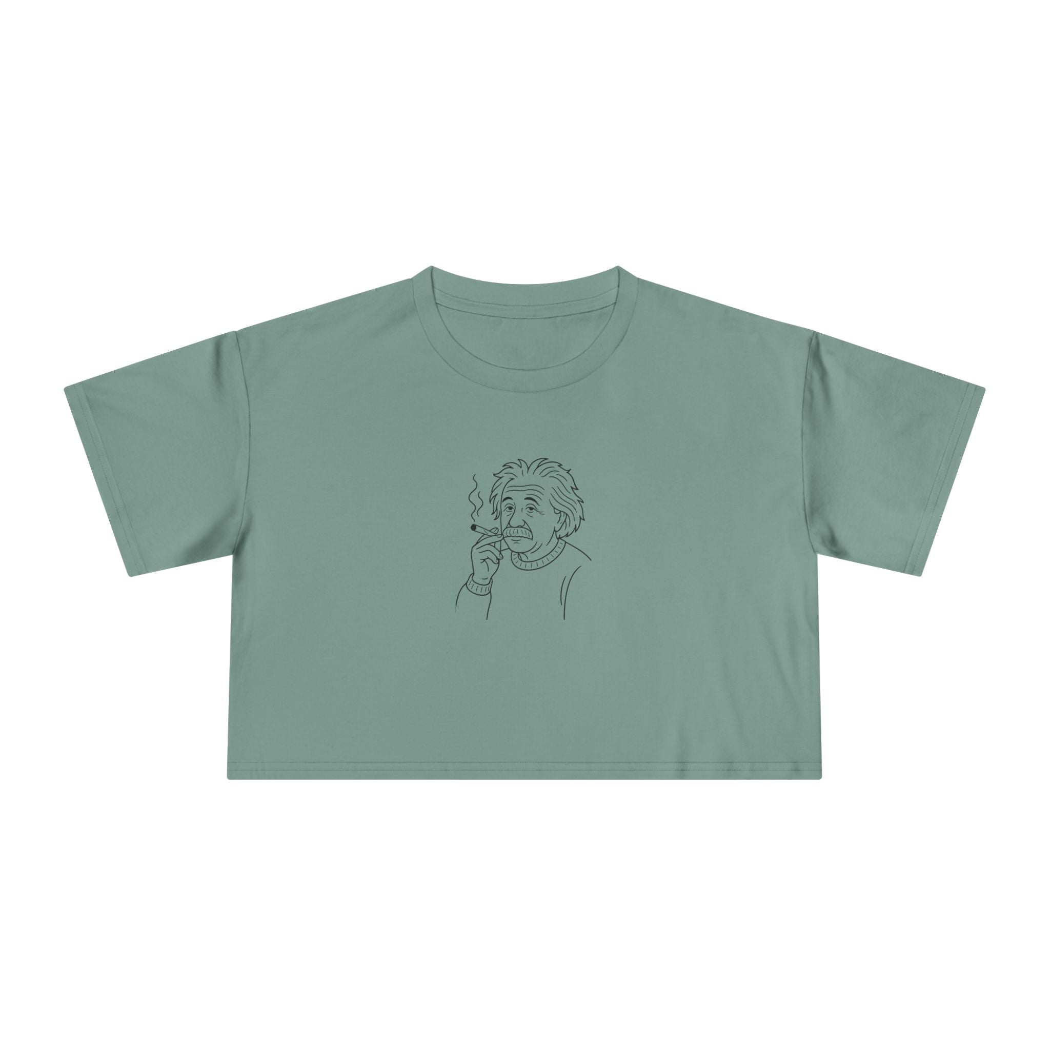 Albert Einstein smoking - Women's Crop Tee