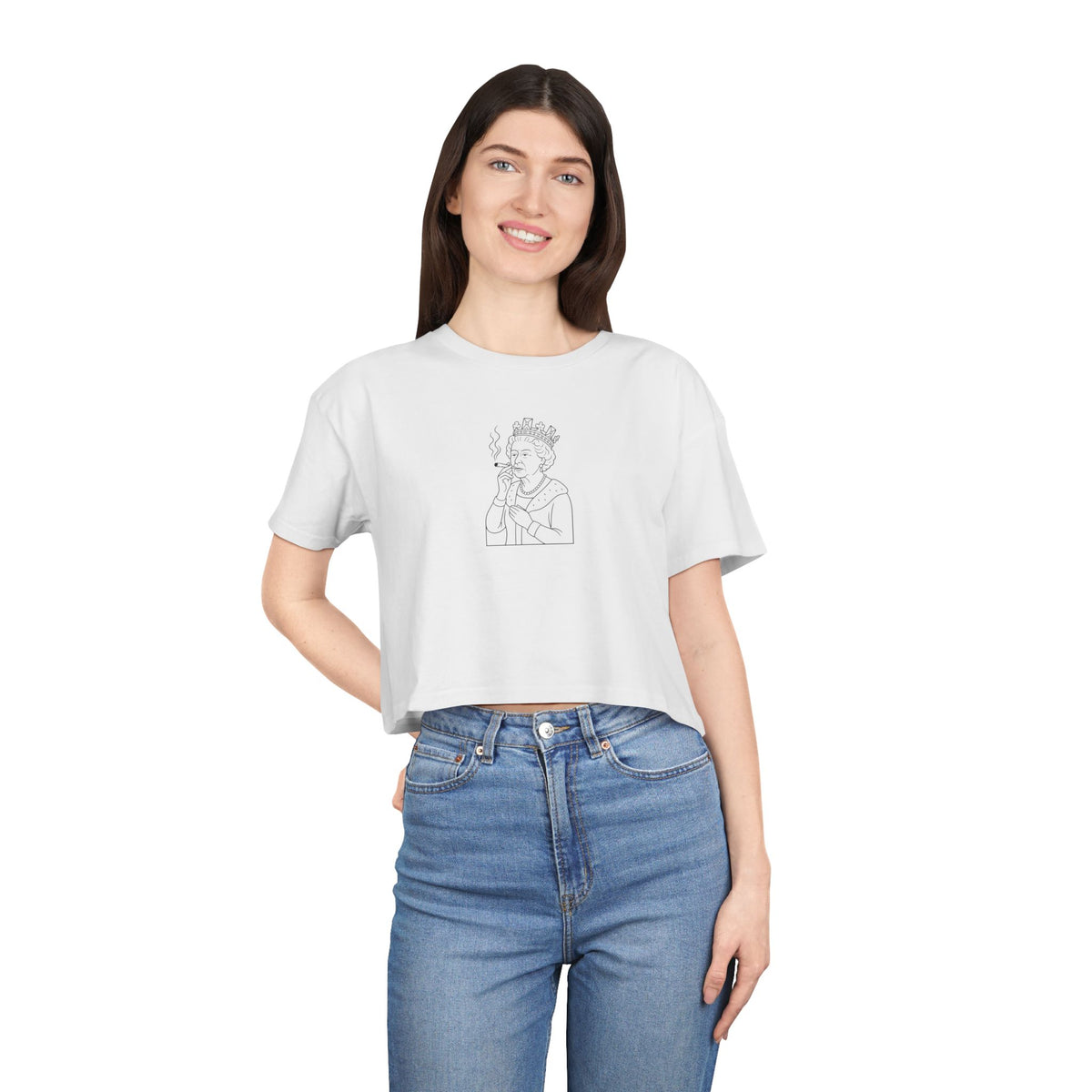 Queen Elizabeth High Society Crop Tee