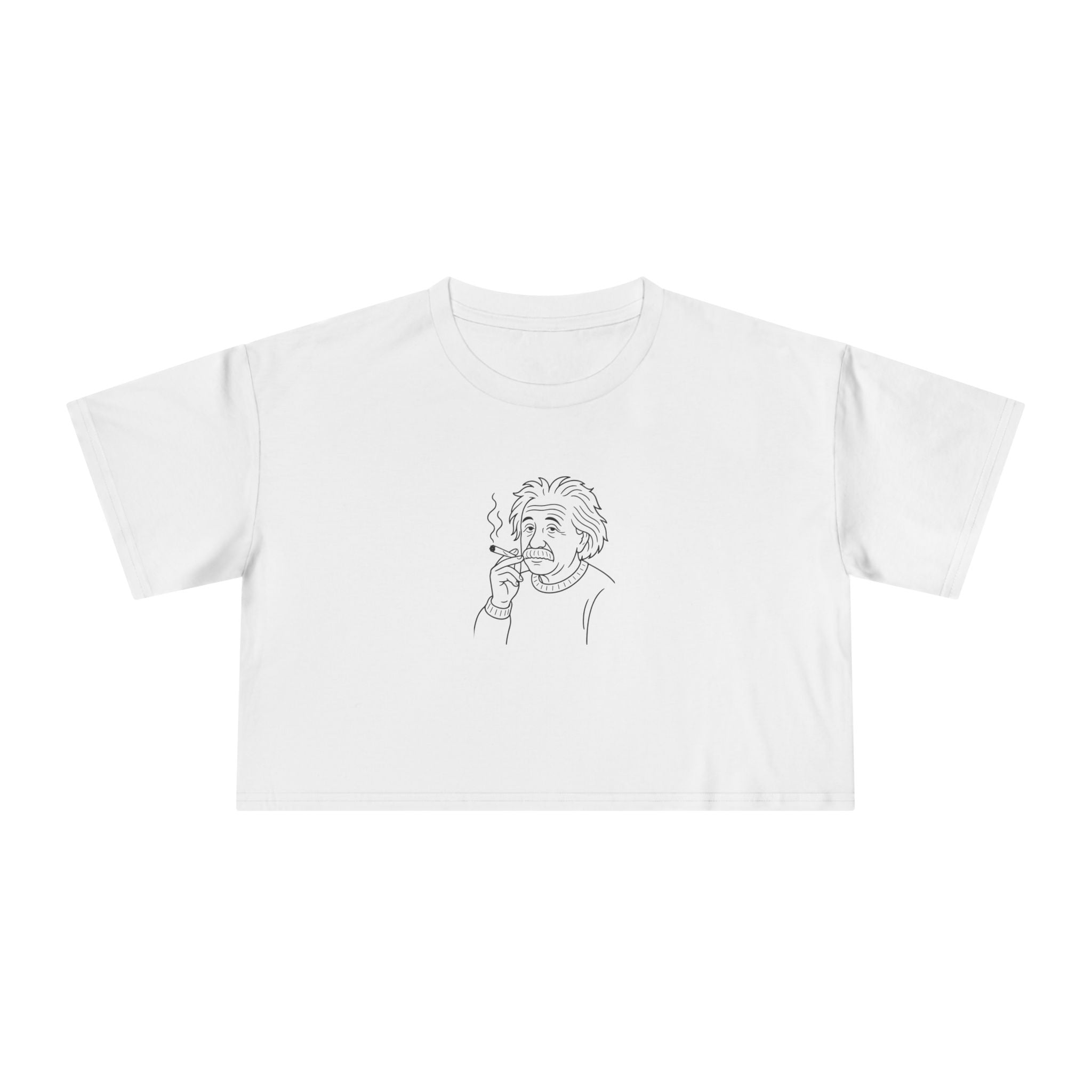 Albert Einstein smoking - Women's Crop Tee