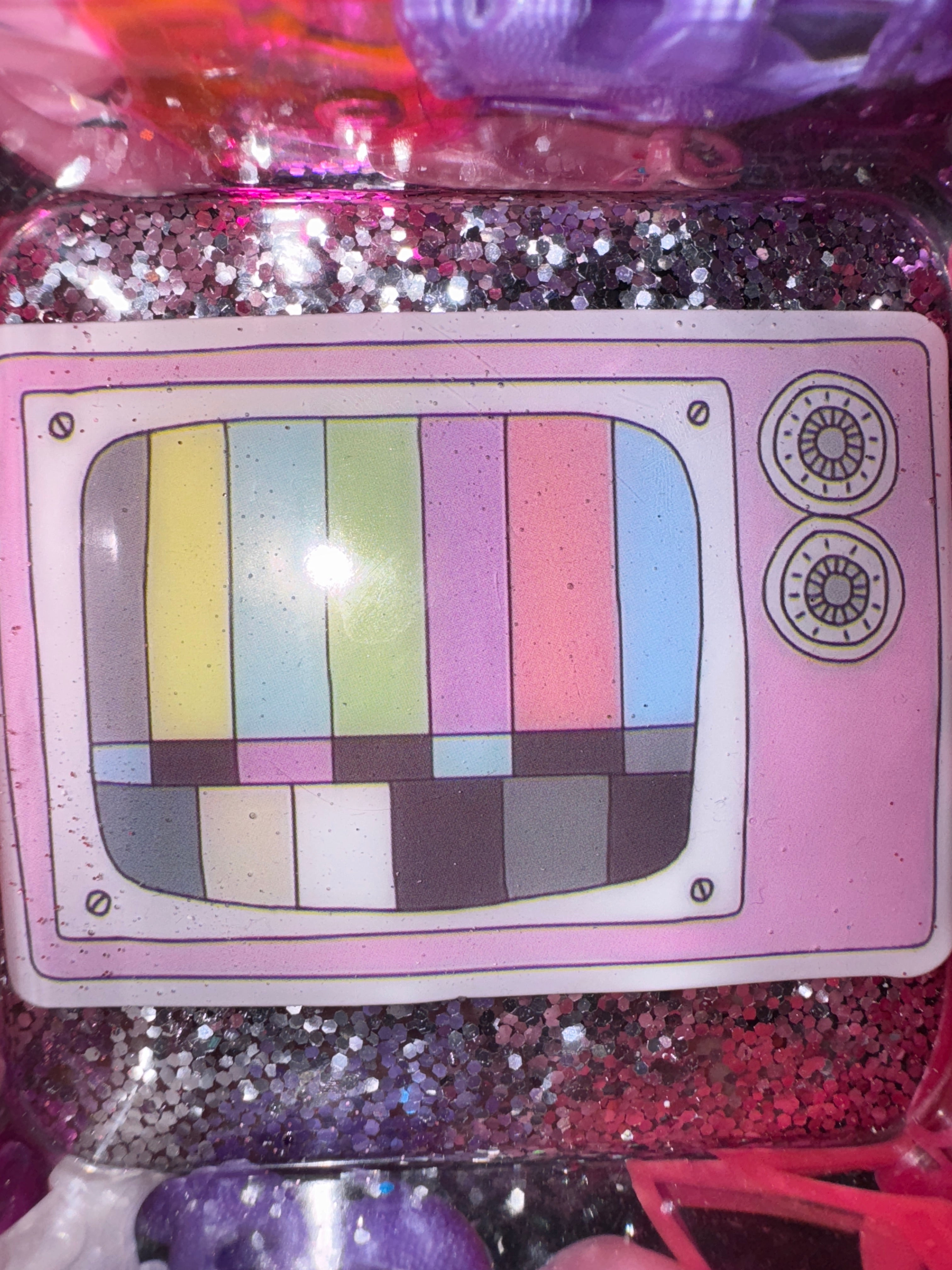 Pink & Purple 90s TV Resin Ashtray