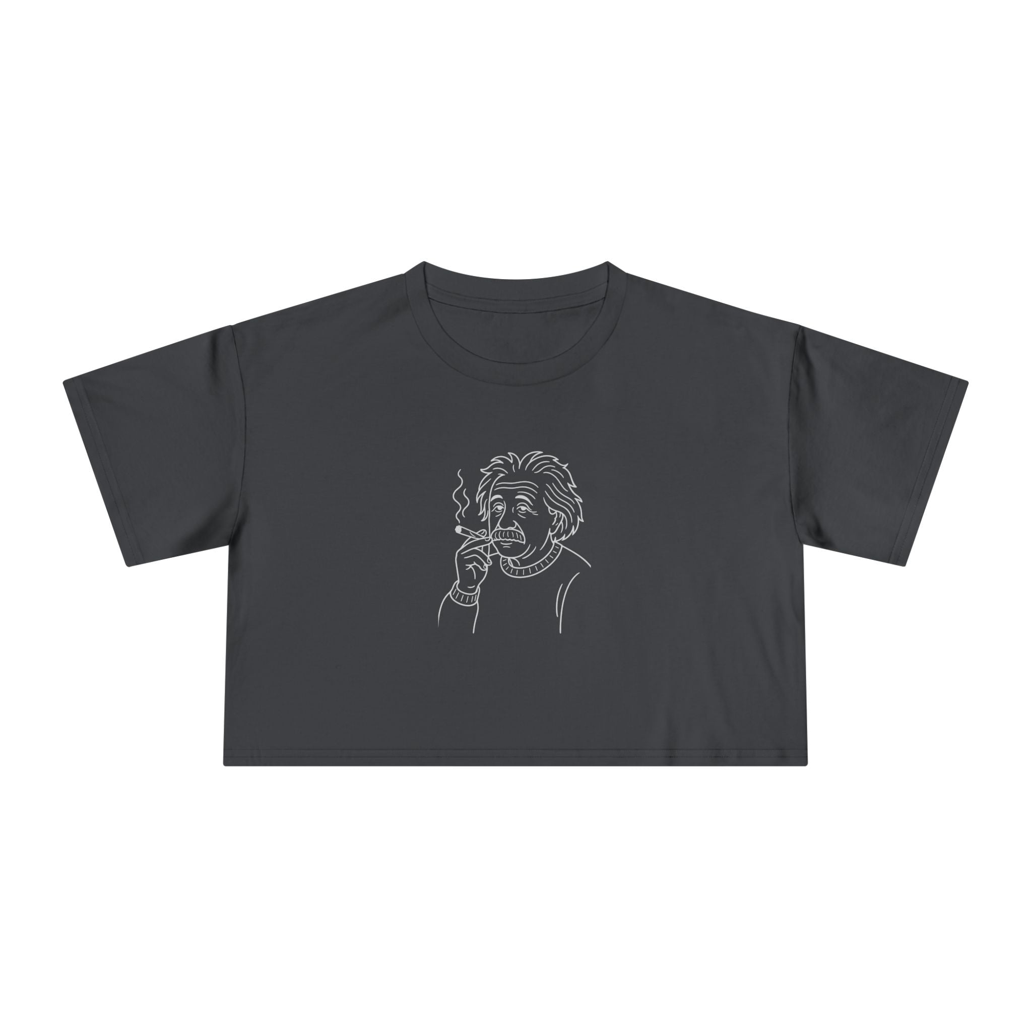 Albert Einstein smoking - Women's Crop Tee