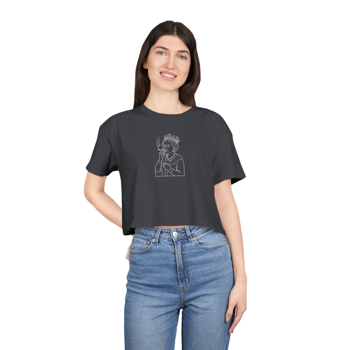 Queen Elizabeth High Society Crop Tee