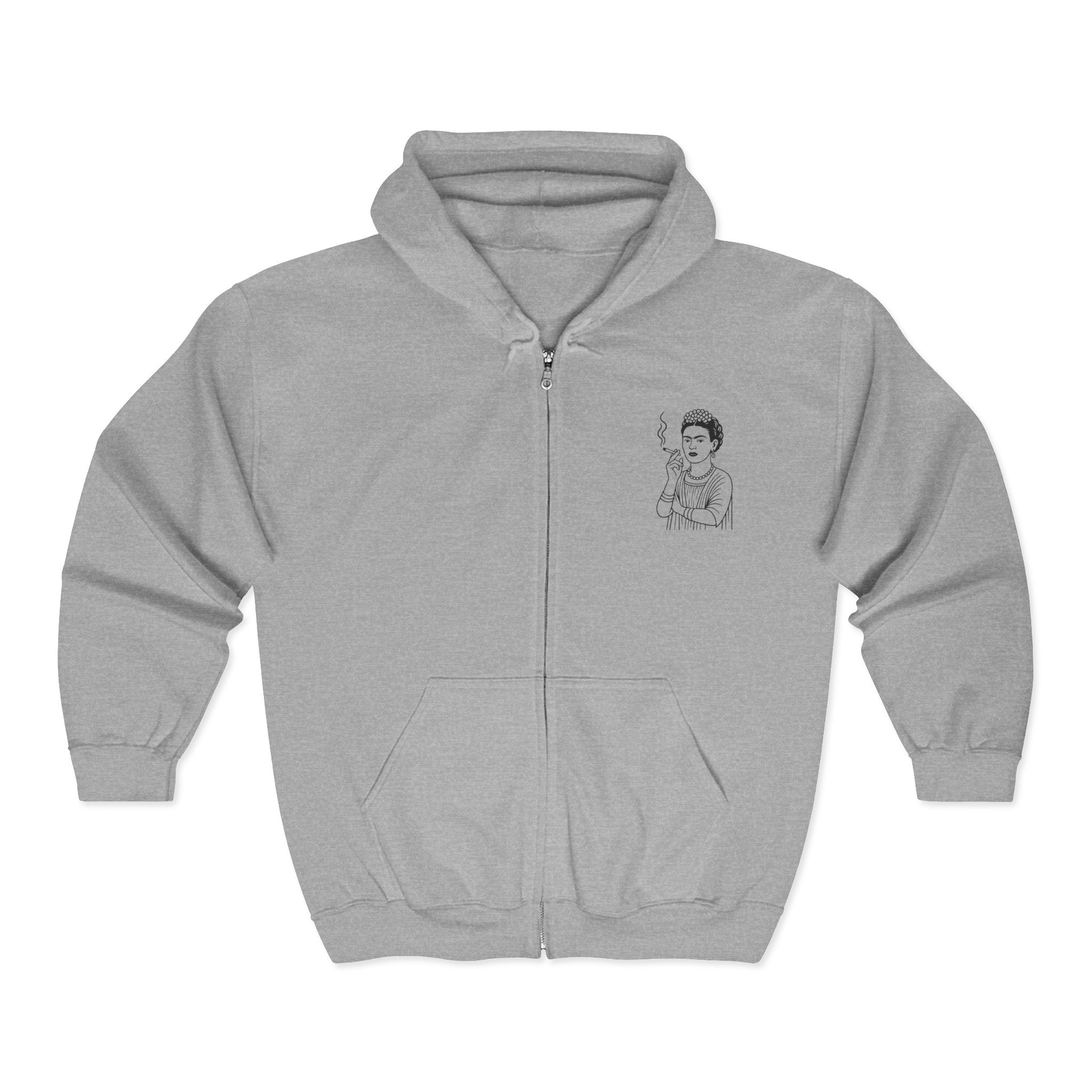 Frida High Society Hoodie - Unisex Heavy Blend™ Full Zip Hooded Sweatshirt