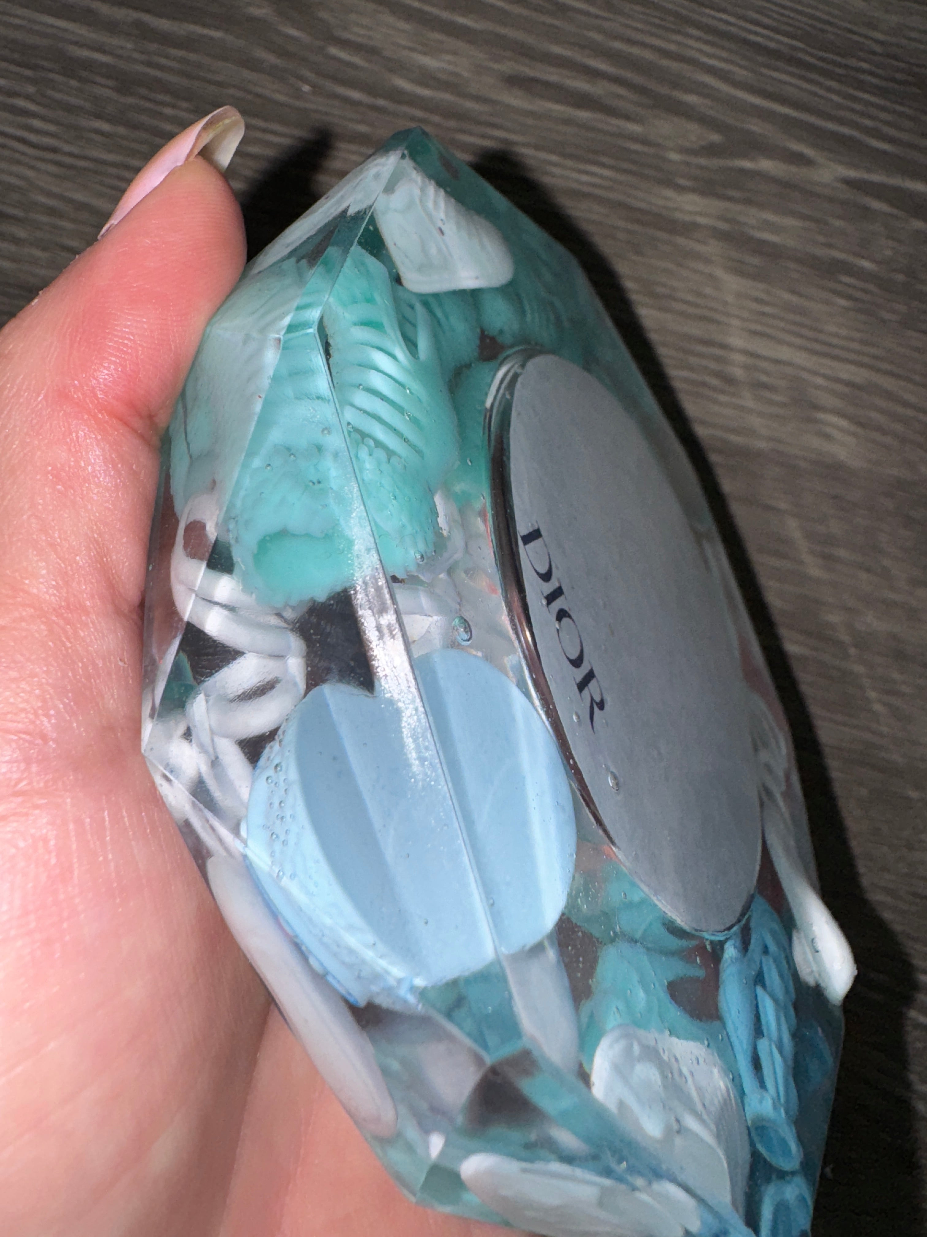 Blue & White Resin Ashtray with Dior Envelope Detail