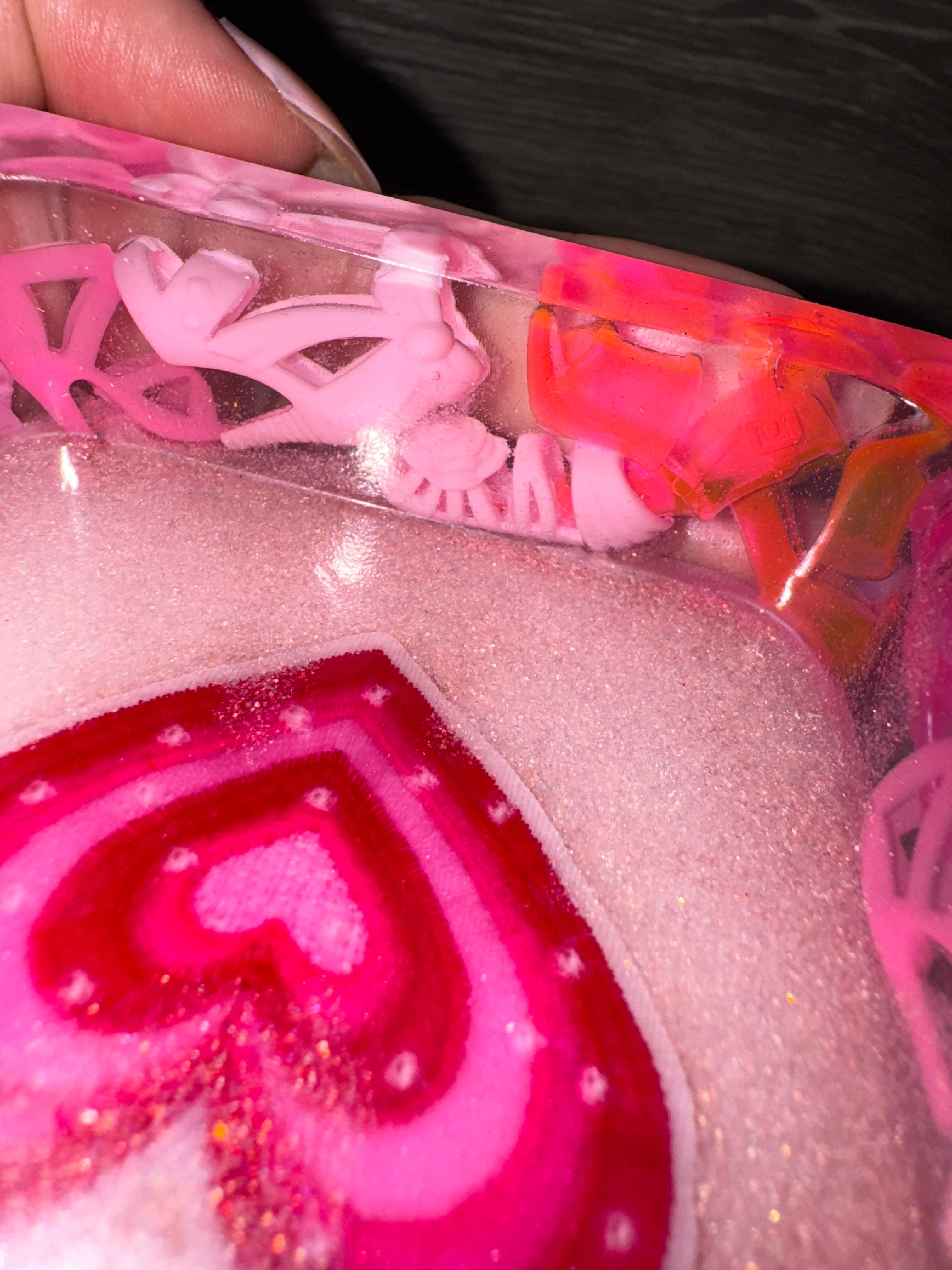 Cosmic Pink Heart Resin Ashtray