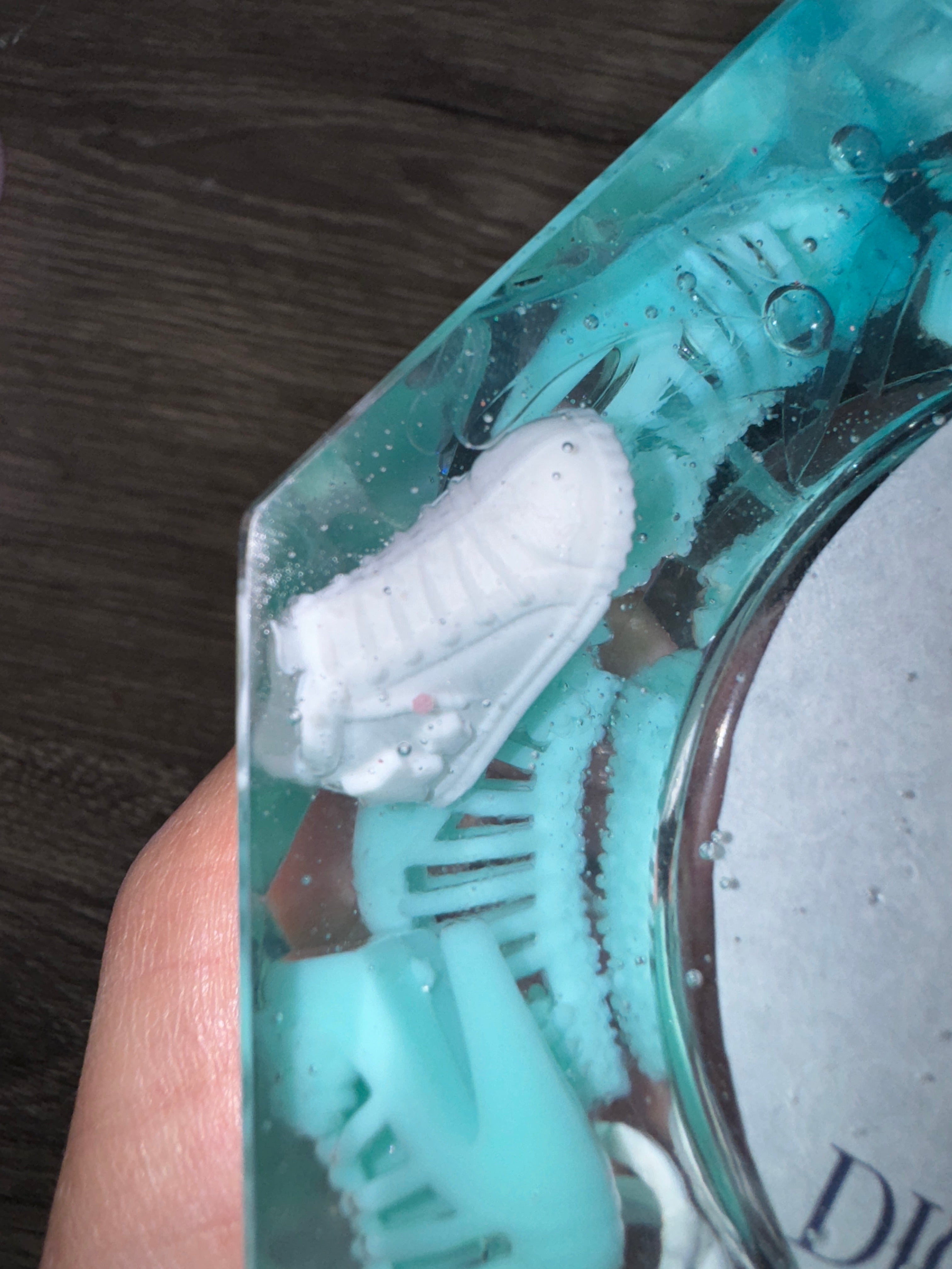 Blue & White Resin Ashtray with Dior Envelope Detail