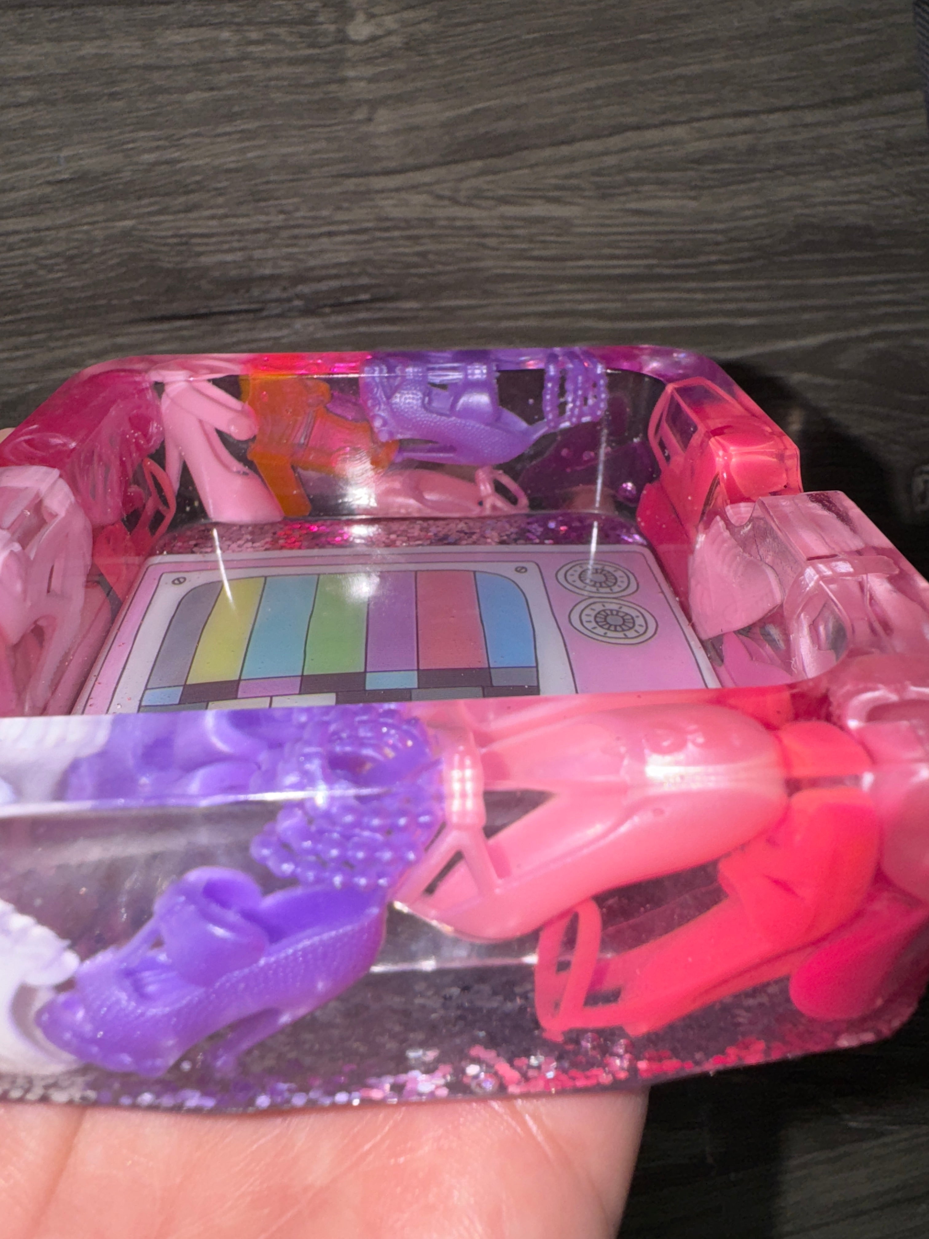 Pink & Purple 90s TV Resin Ashtray