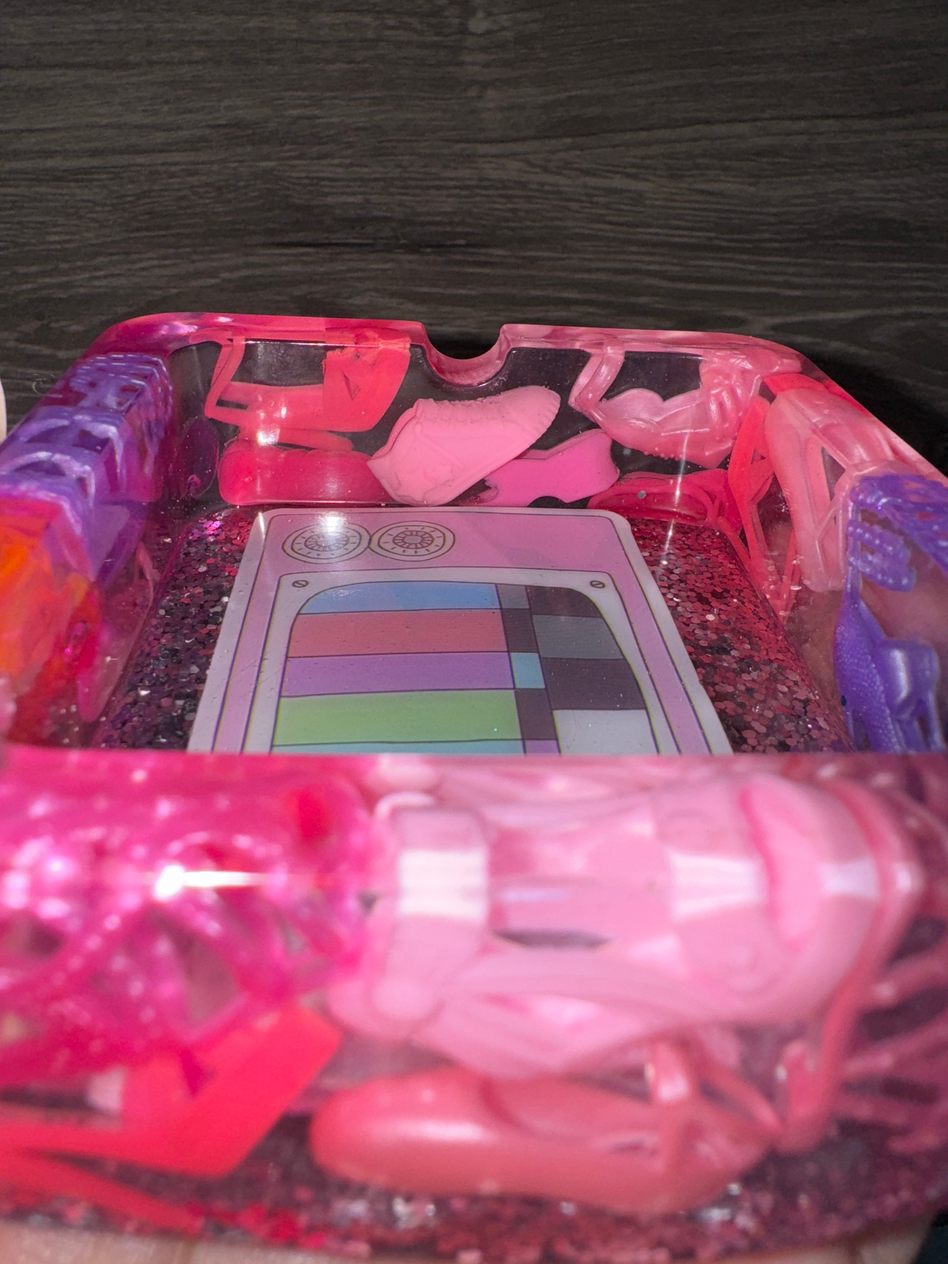 Pink & Purple 90s TV Resin Ashtray